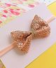 Little Tresses Zari Bow Soft Headband - Peach & Golden