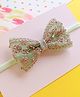 Little Tresses Zari Detailed On Net Bow Soft Headband - Green