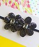Little Tresses Twin Metallic Flower Patch Soft Headband - Black