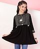 ISHTI Three Fourth Sleeves Sequin Embellished & Embroidered Top - Black