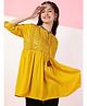 ISHTI Rayon Full Sleeves Sequins & Tassel Embellished Frock Style Top - Yellow