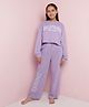 Lil Tomatoes Cotton Jersey Knit Full Sleeves California Text Printed Tee & Coordinating Pajama Set - Purple
