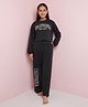Lil Tomatoes Cotton Jersey Knit Full Sleeves California Text Printed Tee & Coordinating Pajama Set - Charcoal Grey
