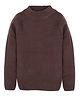 RVK Knit Full Sleeves Solid Stretchable Abstract Printed Skivi Tee- Coffee