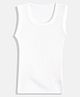 RVK Sleeveless Solid Stretchable Sweater Vest - White