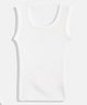 RVK Sleeveless Solid Stretchable Sweater Vest- Off White