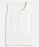 RVK Sleeveless Solid Stretchable Cardigan Sweater- Off White