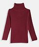 RVK Knit Full Sleeves Solid Stretchable Abstract Printed Skivi Tee- Maroon