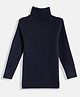 RVK Full Sleeves Solid Stretchable Skivvy Pullover Sweater - Navy