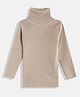 RVK Full Sleeves Solid Stretchable Skivvy Pullover Sweater - Beige