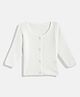 RVK Full Sleeves Solid Stretchable Cardigan Sweater - White