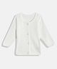 RVK Full Sleeves Solid Stretchable Cardigan Sweater- Off White