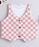 Taffykids Sleeveless Checked Crop Top - Pink & White