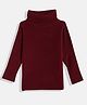 RVK Knit Full Sleeves Ribbed Stretchable Abstract Printed Skivi Tee- Maroon