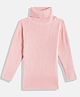 RVK Knit Full Sleeves Ribbed Stretchable Abstract Printed Skivi Tee- Peach