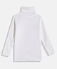 RVK Knit Full Sleeves Solid Stretchable Abstract Printed Skivi Tee- White