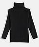 RVK Full Sleeves Solid Stretchable Skivvy Pullover Sweater - Black