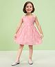 TOONYPORT Cotton Sleeveless Floral Motif Printed Fit & Flare Dress - Pink