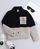 Aww Hunnie Corduroy Full Sleeves Colour Blocked Shirt - Black