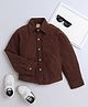 Aww Hunnie Corduroy Full Sleeves Solid Shirt - Brown