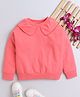 Aww Hunnie Cotton Terry Full Sleeves Solid Sweatshirt - Peach