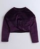 Aww Hunnie Full Sleeves Front Knot Super Soft Crop Top - Purple