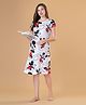 Bella Mama Disney Cotton Knit Half Sleeves Nighty With Mickey Mouse Graphics - White