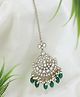 I Jewels Gold Plated Kundan & Pearl Maang Tikka For Women - Green