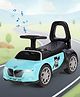 Car Shape Manual Push Ride On With Storage - Turquoise