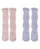 SYGA Set of 2 Cotton Solid Socks - Pink &  Blue