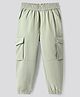 Primo Gino Nylon Woven Full Length Parachute Fabric Solid Cargo Pant - Olive