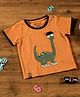3PIN Cotton Half Sleeves Baby Dinosaur Printed Tee - Orange