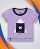 3PIN Cotton Half Sleeves Ready To Fly Text Printed - Lavander