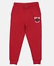 3PIN Cotton New York Division Text Printed Joggers - Red