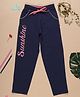 3PIN Cotton Sunshine Text Printed & Shimmered Joggers - Navy