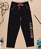3PIN Cotton Awesome Text Printed & Shimmered Joggers  - Black