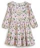JusCubs Cotton Full Sleeves Floral Printed Dress - Pink
