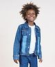 Kiddopanti Full Sleeves Denim Jacket With Contrast Wash Effect - Blue