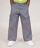 Kiddopanti Cotton Full Length Straight Fit Cargo Pant - Grey