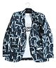 CAVIO Cotton Full Sleeves Alphabets Printed Blazer With Tee - Rama Green