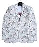 CAVIO Cotton Full Sleeves Leaves Printed Blazer With Tee - Maroon