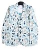 CAVIO Cotton Full Sleeves Abstract Printed Blazer With Tee - Navy Blue