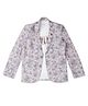 CAVIO Full Sleeves Floral Printed Blazer With Text Printed Tee Set - Violet