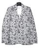 CAVIO Full Sleeves Floral Printed Blazer With Text Printed Tee Set - Grey
