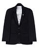 CAVIO Full Sleeves Solid Blazer With Text Printed Tee Set - Black