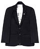 CAVIO Full Sleeves Solid Blazer With Text Printed Tee Set - Black