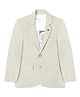 CAVIO Full Sleeves Solid Blazer With Text Printed Tee Set - Cream