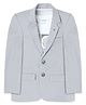 CAVIO Full Sleeves Solid Blazer With Text Printed Tee Set - Grey