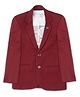 CAVIO Full Sleeves Solid Blazer With Text Printed Tee Set - Maroon