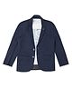 CAVIO Full Sleeves Solid Blazer With Text Printed Tee Set - Navy Blue